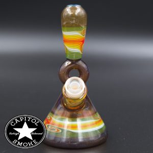 product glass pipe 210000028718 01 | Mitchell Glass Rig Crushed Opal Purp & Gold w/ Fire Wig Wag