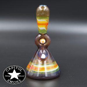 product glass pipe 210000028718 03 | Mitchell Glass Rig Crushed Opal Purp & Gold w/ Fire Wig Wag