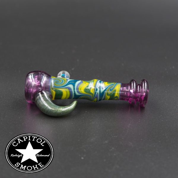 product glass pipe 210000031982 00 | Devo Purple & Green Horned Chillum