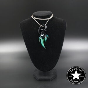 product accessory 210000044780 00 | Cambria Glass Black and Green Swirl Pendy w/ Opal