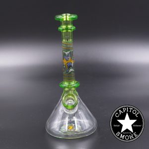 product glass pipe 210000026677 00 | Matt Beale 6" Worked Rig Green with Blue/Yellow/White Section