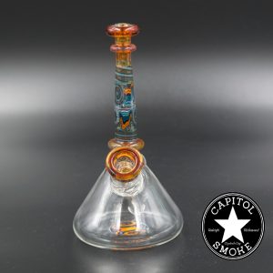 product glass pipe 210000026681 00 | Matt Beale 6" Worked Rig Burnt Orange with Blue/Orange/White Section