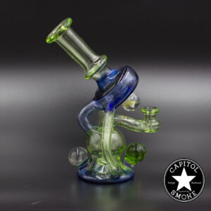 product glass pipe 210000030040 03 | Blue and Green Rig w/ Opal