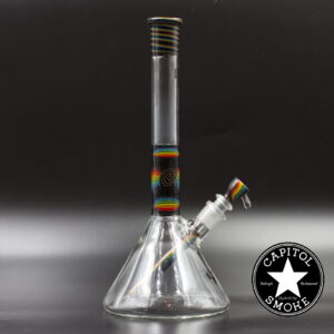 product glass pipe 210000031484 00 | Armor Glass Works Black & Rainbow Wig Wag Beaker