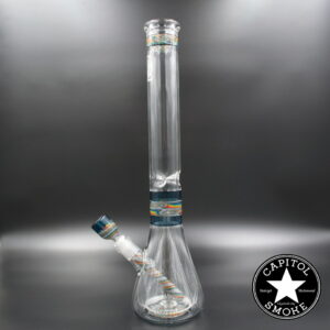 product glass pipe 210000032577 00 | OJ Flame Collins Beaker Rainbow/DichroAqua Wig Wag