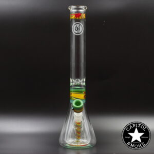 product glass pipe 210000032579 00 | OJ Flame Collins Beaker Rasta/Green Wig Wag