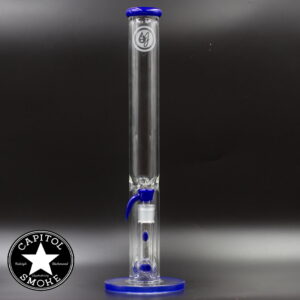product glass pipe 210000032768 00 | OJ Flame Double Gridded Inline Straight Tube Deep Blue Trim