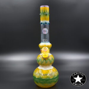 product glass pipe 210000033425 00 | Jerome Baker Brazilian 23 Green, Yellow w/ Blue Dots
