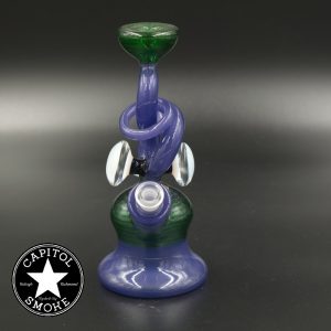 product glass pipe 210000038174 00 | Cambria Glass Purp & Sparkle Green Rig w/ 10mm. Matching Downstem