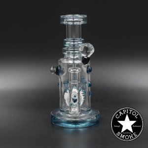 product glass pipe 210000038442 00 | Hubbard Glass V4 Rig w/ Worked Sphere Perc Blue