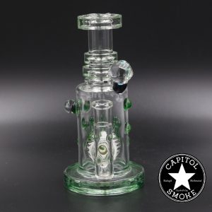 product glass pipe 210000038444 00 | Hubbard Glass V4 Rig w/ Worked Sphere Perc Green