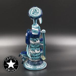 product glass pipe 210000038460 00 | Hubbard Glass Heady Worked Blue/White Opal Rig w/ Matching Banger