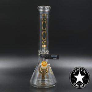product glass pipe 210000039127 00 | Roor 14" 45x5 Beaker Collector Series Gold w/ Amber Downstem Set