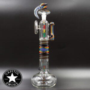 product glass pipe 210000039133 00 | Roor King Bub Custom Worked Rainbow & Black w/ Matching Big Slide