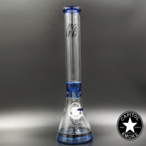 product glass pipe 210000039737 00 | Green Bear 18" Striped Blue Beaker