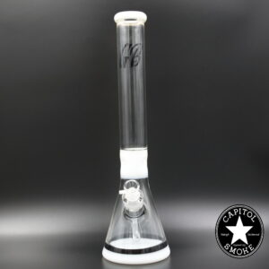 product glass pipe 210000039741 00 | Green Bear 18" Striped White Beaker