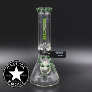 product glass pipe 210000043219 00 | Roor Green 10" 40x7 Beaker w/ Crown Lip