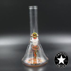 product glass pipe 210000043270 00 | Waterhouse Glass Beaker Orange and Green w Matching Downstem and Slide