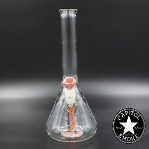 product glass pipe 210000043272 00 | Waterhouse Glass Beaker Red and White w Matching Downstem and Slide