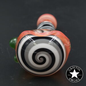 product glass pipe 210000044460 00 | Cambria Glass Black and White Swirl 2-Section Hand Pipe