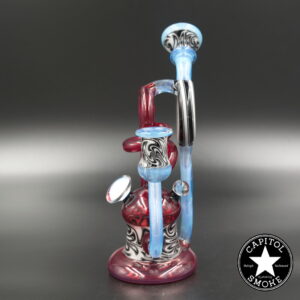 product glass pipe 210000044973 00 | Cambria Red & Blue Worked Recycler