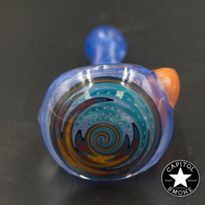 product glass pipe 210000045119 00 | G-Check Translucent Purple and Orange Horned Worked Spoon