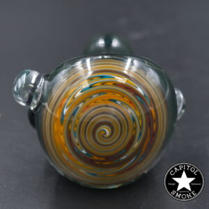 product glass pipe 210000045137 00 | G-Check Black Sparkle and Orange Swirl Worked Spoon