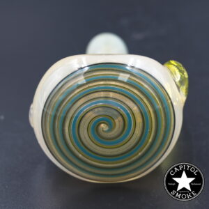 product glass pipe 210000045145 00 | G-Check Yellow and Blue Swirl Worked Spoon