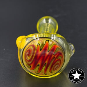 product glass pipe 210000045149 00 | G-Check Yellow and Red Wigwag Worked Spoon