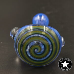 product glass pipe 210000045151 00 | G-Check Blue with Butterfly Bubble Worked Spoon