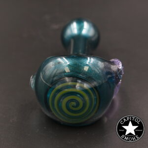 product glass pipe 210000045159 00 | G-Check Metallic Blue and Purple Horned Worked Spoon
