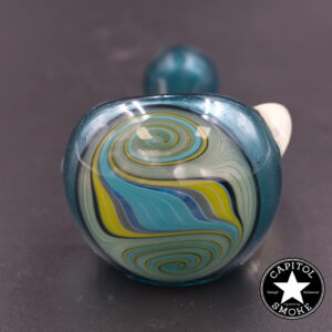 product glass pipe 210000045161 00 | G-Check Metallic Blue and Yellow Horned Worked Spoon