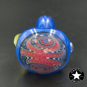 product glass pipe 210000045179 00 | G-Check Blue and Red Wigwag Worked Spoon