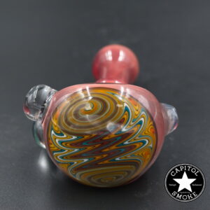 product glass pipe 210000045181 00 | G-Check Burgundy with Spider Bubble Worked Spoon