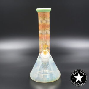 product glass pipe 210000046003 00 | OG Tubes Green and Pink Etched Fumed Beaker