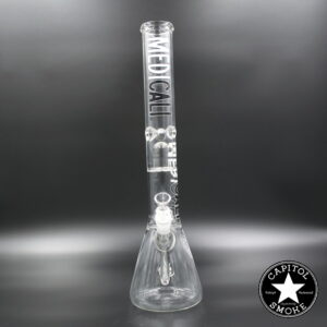 product glass pipe 210000046251 00 | Medicali White and Black 18" 14mm Showerhead Perc Beaker Bottom Tube