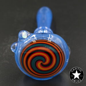 product glass pipe 210000046670 00 | Cristo STB - Shine Blue With Orange Swirl Wag Cap Spoon