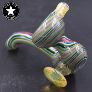 product glass pipe 210000046722 00 | Cole Glass Multi-colored with Yellow Circle Linework Sherlock