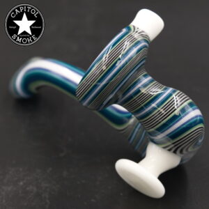 product glass pipe 210000046728 00 | Cole Glass Blue, Black, White, and Green Linework Sherlock