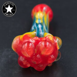 product glass pipe 210000046804 00 | Tony Glass Red, Yellow, and Green Tye Dye Spoon