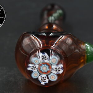 product glass pipe 210000046863 00 | Future Glass Auburn and Green Spoon w/ Millie