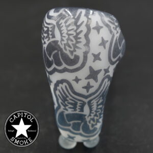 product glass pipe 210000046879 00 | Thinkboro Blue and Black Small Deep Carved