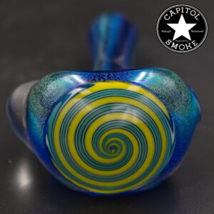 product glass pipe 210000047188 00 | Captain Glass Blue Sparkle and Yellow Swirl Air trap HP