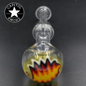 product glass pipe 210000047334 00 | Dawn K Clear with Yellow Wigwag Worked Spoon