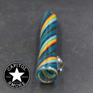 product glass pipe 210000047349 00 | Mike Totten Blue and Rainbow Worked One Hitter Lg