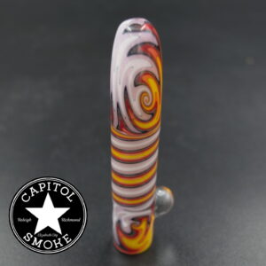 product glass pipe 210000047351 00 | Mike Totten Lavender, Orange, and Yellow Worked One Hitter Lg