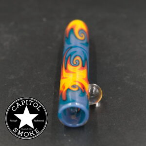 product glass pipe 210000047357 00 | Mike Totten Lavender, Orange, and Yellow Extra Worked One Hitter