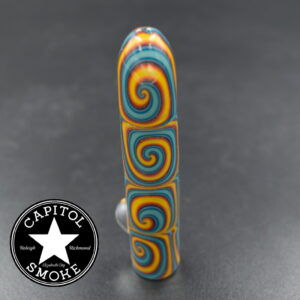product glass pipe 210000047361 00 | Mike Tottin Blue and Yellow Swirls Glass One Hitter