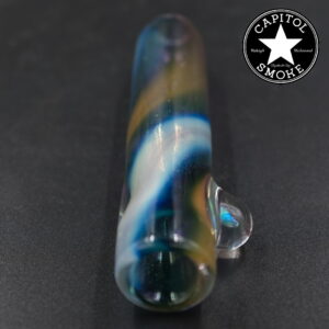 product glass pipe 210000047421 00 | Cameron Reed Glass Blue, White, and Yellow Medium Fume Stardust Onie w/ Opal