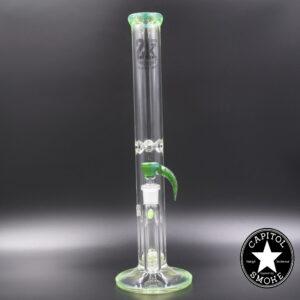 product glass pipe 210000047545 00 | 2k Glass Art Double Line w/horn Green 44mm